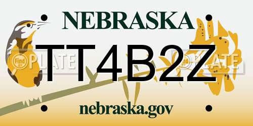 TT4B2Z Nebraska License Plate