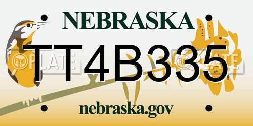 TT4B335 Nebraska License Plate