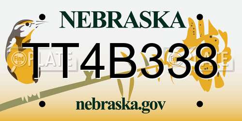 TT4B338 Nebraska License Plate