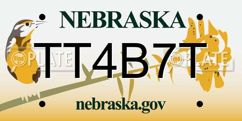 TT4B7T Nebraska License Plate