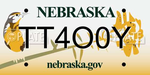 TT4O0Y Nebraska License Plate