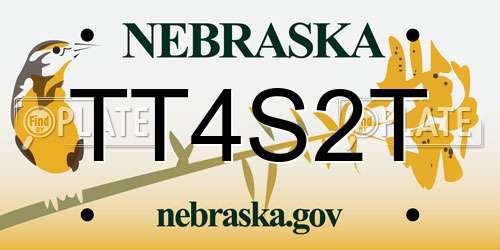 TT4S2T Nebraska License Plate