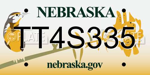 TT4S335 Nebraska License Plate