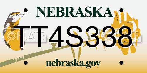 TT4S338 Nebraska License Plate