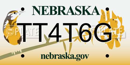 TT4T6G Nebraska License Plate
