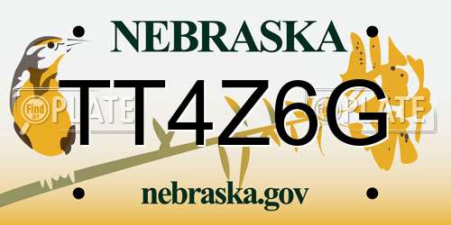 TT4Z6G Nebraska License Plate