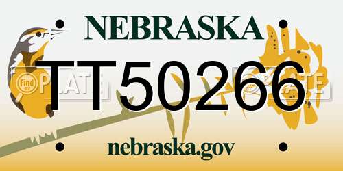 TT50266 Nebraska License Plate