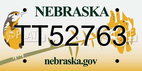 TT52763 Nebraska License Plate