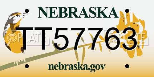 TT57763 Nebraska License Plate