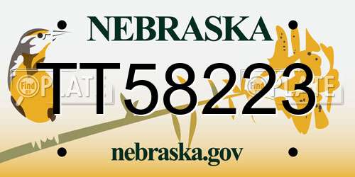 TT58223 Nebraska License Plate