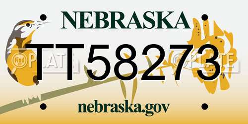 TT58273 Nebraska License Plate