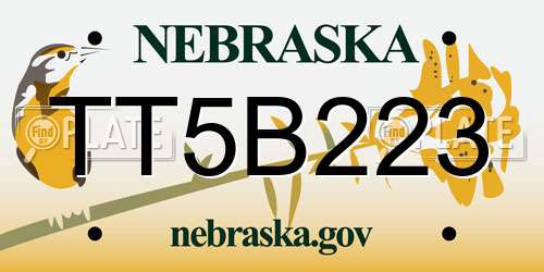 TT5B223 Nebraska License Plate