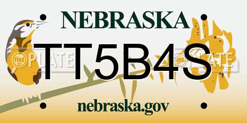 TT5B4S Nebraska License Plate