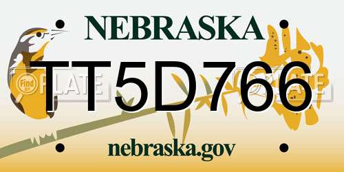 TT5D766 Nebraska License Plate