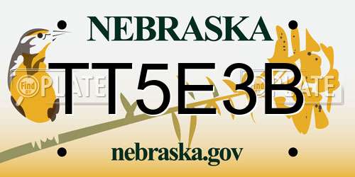 TT5E3B Nebraska License Plate