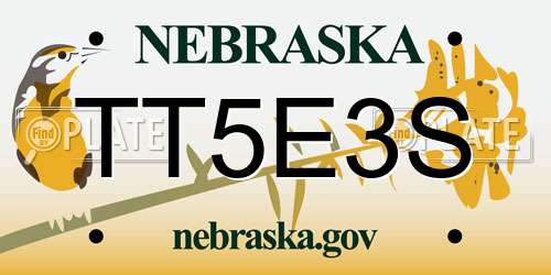 TT5E3S Nebraska License Plate