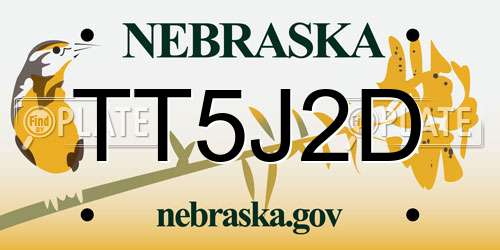 TT5J2D Nebraska License Plate