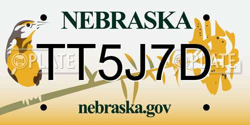TT5J7D Nebraska License Plate