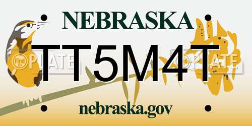 TT5M4T Nebraska License Plate