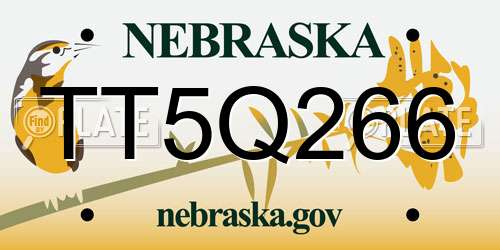 TT5Q266 Nebraska License Plate