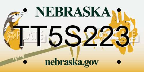 TT5S223 Nebraska License Plate