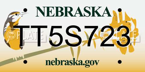 TT5S723 Nebraska License Plate