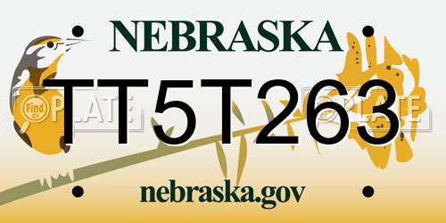 TT5T263 Nebraska License Plate
