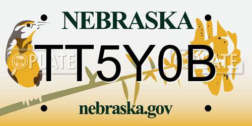 TT5Y0B Nebraska License Plate