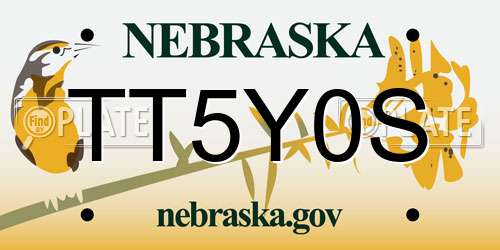 TT5Y0S Nebraska License Plate