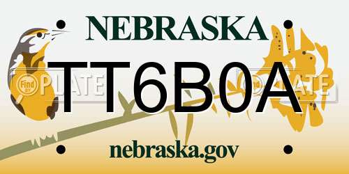 TT6B0A Nebraska License Plate