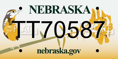 TT70587 Nebraska License Plate