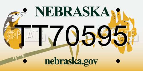 TT70595 Nebraska License Plate