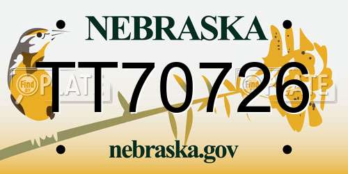 TT70726 Nebraska License Plate