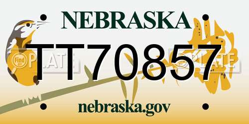 TT70857 Nebraska License Plate