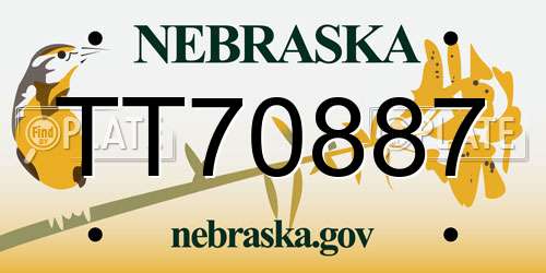TT70887 Nebraska License Plate