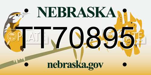 TT70895 Nebraska License Plate