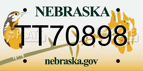 TT70898 Nebraska License Plate