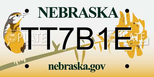 TT7B1E Nebraska License Plate