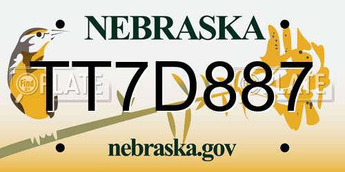TT7D887 Nebraska License Plate