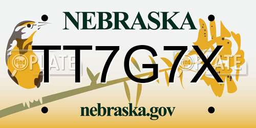 TT7G7X Nebraska License Plate