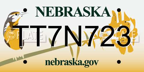 TT7N723 Nebraska License Plate
