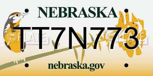 TT7N773 Nebraska License Plate