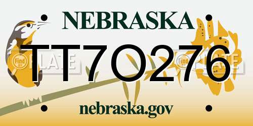 TT7O276 Nebraska License Plate