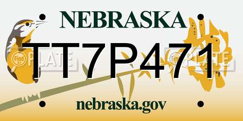 TT7P471 Nebraska License Plate