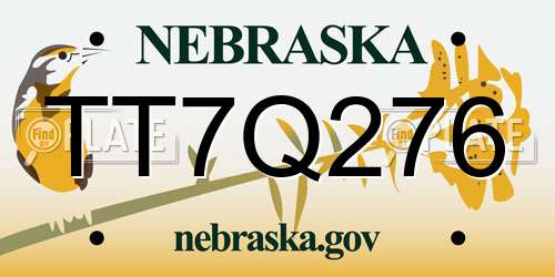 TT7Q276 Nebraska License Plate