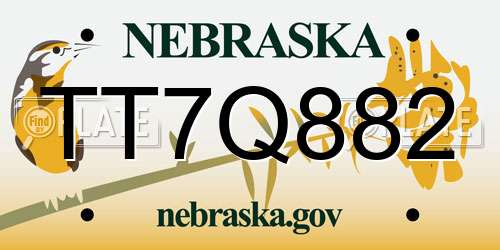 TT7Q882 Nebraska License Plate