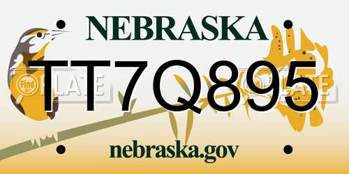 TT7Q895 Nebraska License Plate