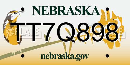 TT7Q898 Nebraska License Plate