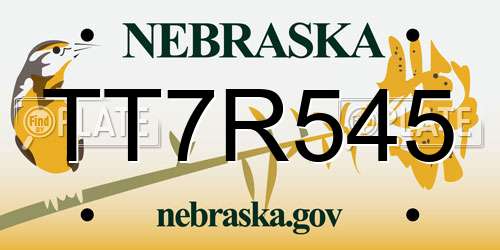 TT7R545 Nebraska License Plate