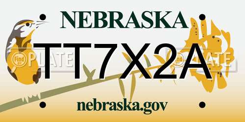 TT7X2A Nebraska License Plate